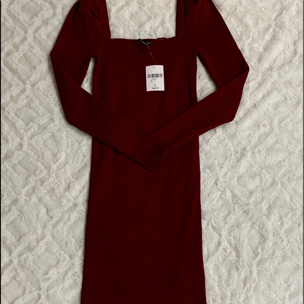 Knee length sweater dress